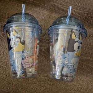 Bluey and Bingo Party Cups with Straws
